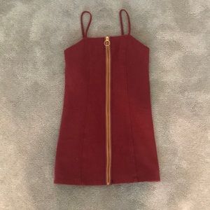 Forever 21 Girl’s Red Denim Zip-up Dress